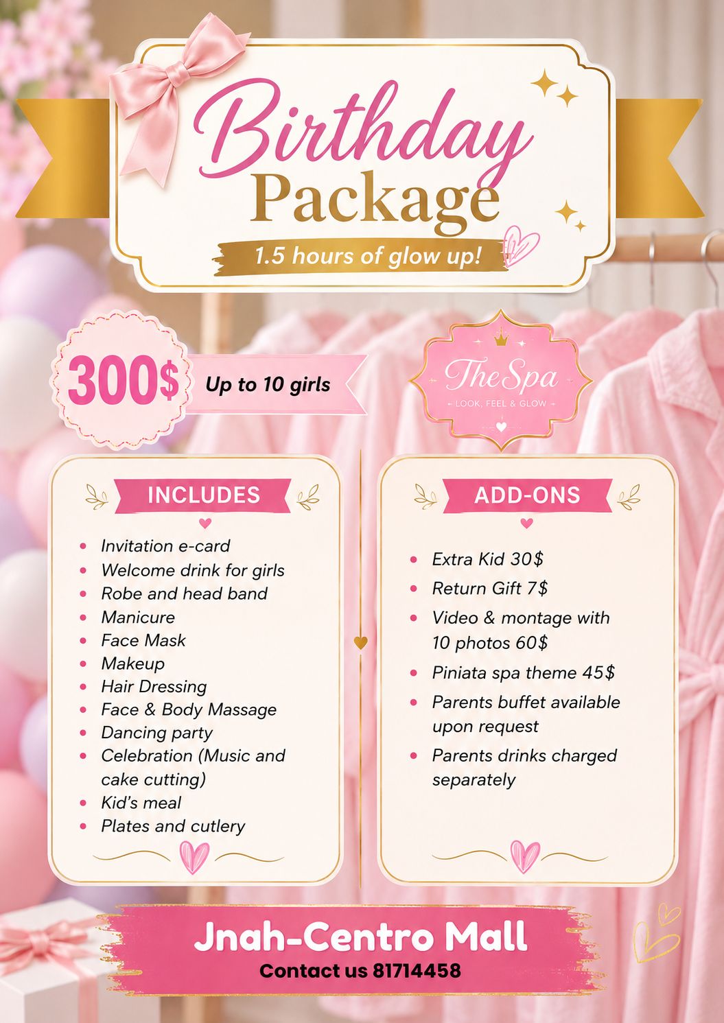 Spa Birthday Package — ages 4 to 13