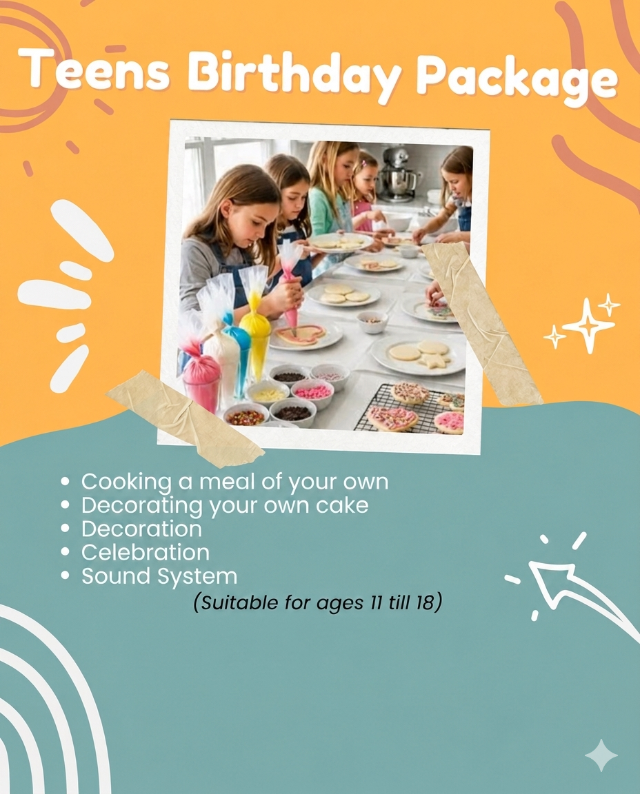 Teens Birthday Package — ages 11 to 18